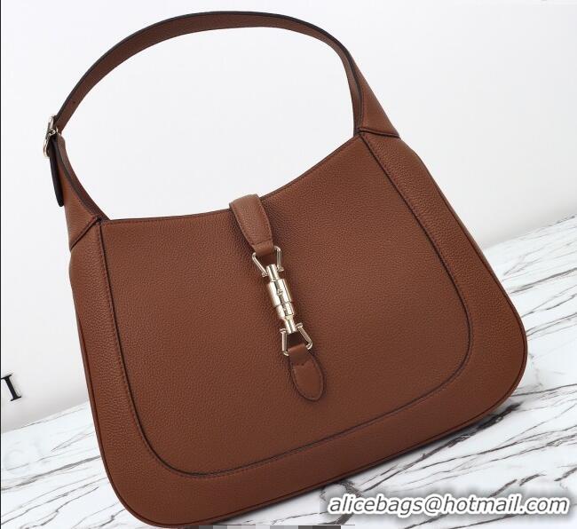 Best Quality Gucci Jackie 1961 Leather large crossbody bag 810229 Brown 2025