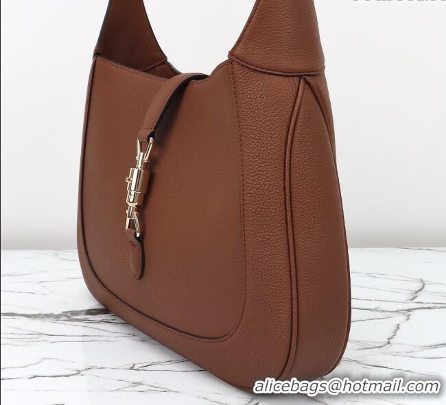 Best Quality Gucci Jackie 1961 Leather large crossbody bag 810229 Brown 2025
