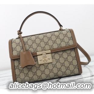 Promotional Gucci Padlock GG Canvas medium top handle bag 838998 Beige/Brown 2025