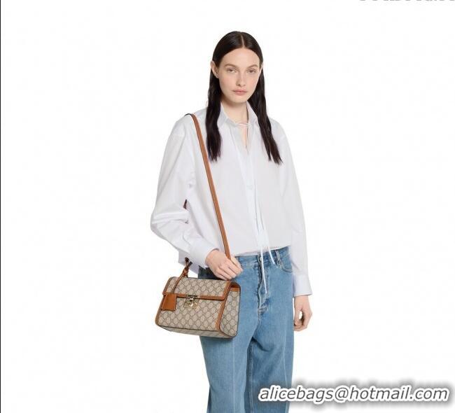 Promotional Gucci Padlock GG Canvas medium top handle bag 838998 Beige/Brown 2025