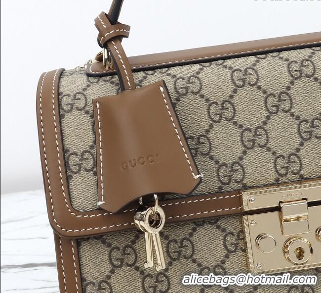 Promotional Gucci Padlock GG Canvas medium top handle bag 838998 Beige/Brown 2025