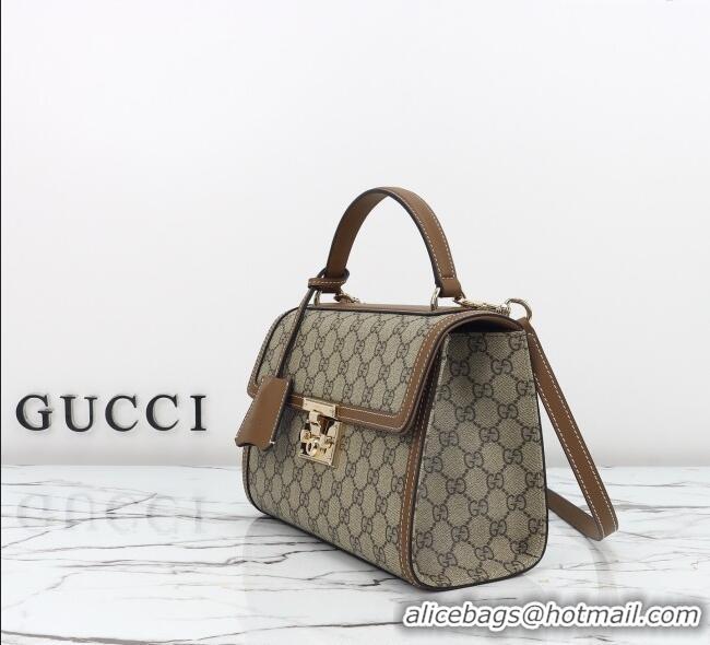 Promotional Gucci Padlock GG Canvas medium top handle bag 838998 Beige/Brown 2025