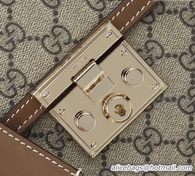 Promotional Gucci Padlock GG Canvas medium top handle bag 838998 Beige/Brown 2025