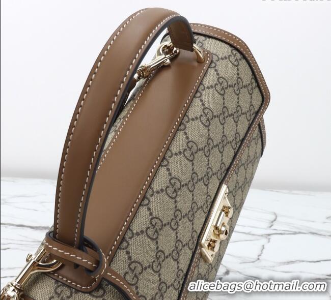 Promotional Gucci Padlock GG Canvas medium top handle bag 838998 Beige/Brown 2025