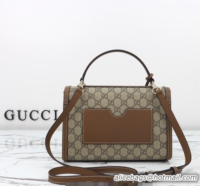 Promotional Gucci Padlock GG Canvas medium top handle bag 838998 Beige/Brown 2025