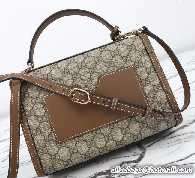 Promotional Gucci Padlock GG Canvas medium top handle bag 838998 Beige/Brown 2025
