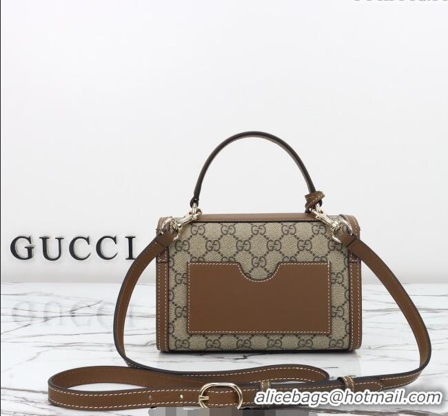 Super Quality Gucci Padlock GG Canvas small top handle bag 838999 Beige/Brown 2025