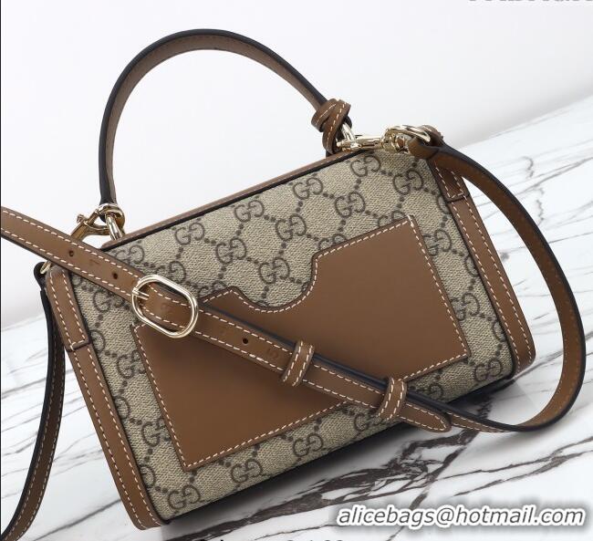 Super Quality Gucci Padlock GG Canvas small top handle bag 838999 Beige/Brown 2025