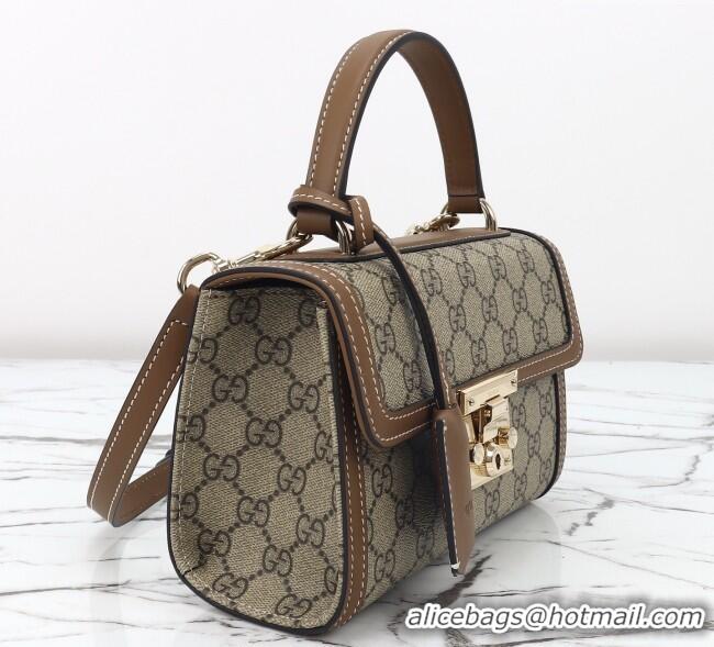 Super Quality Gucci Padlock GG Canvas small top handle bag 838999 Beige/Brown 2025