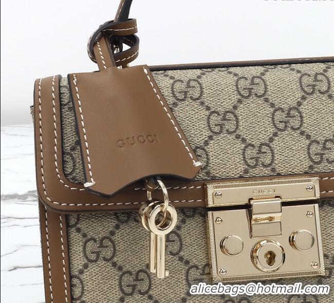 Super Quality Gucci Padlock GG Canvas small top handle bag 838999 Beige/Brown 2025