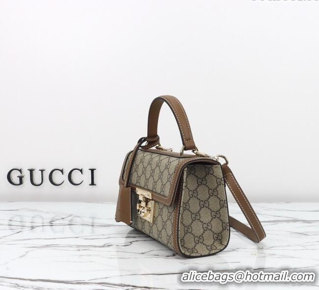 Super Quality Gucci Padlock GG Canvas small top handle bag 838999 Beige/Brown 2025