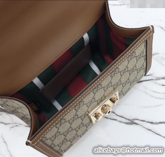 Super Quality Gucci Padlock GG Canvas small top handle bag 838999 Beige/Brown 2025