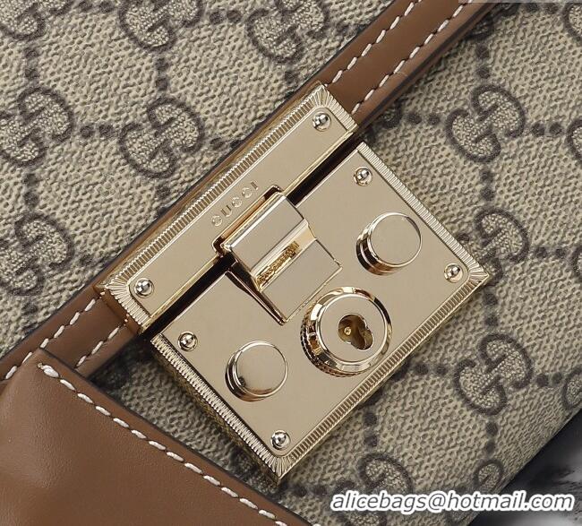 Super Quality Gucci Padlock GG Canvas small top handle bag 838999 Beige/Brown 2025