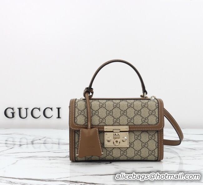 Super Quality Gucci Padlock GG Canvas small top handle bag 838999 Beige/Brown 2025