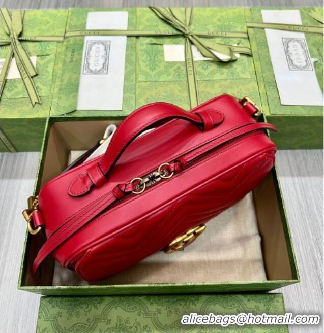 Reasonable Price Gucci GG Marmont Leather Top Handle Bag 498110 Red 2025