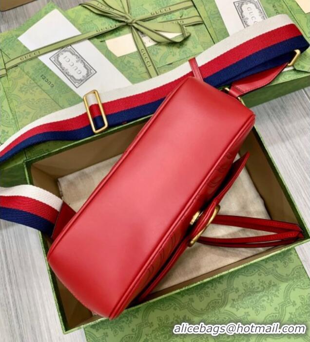 Reasonable Price Gucci GG Marmont Leather Top Handle Bag 498110 Red 2025
