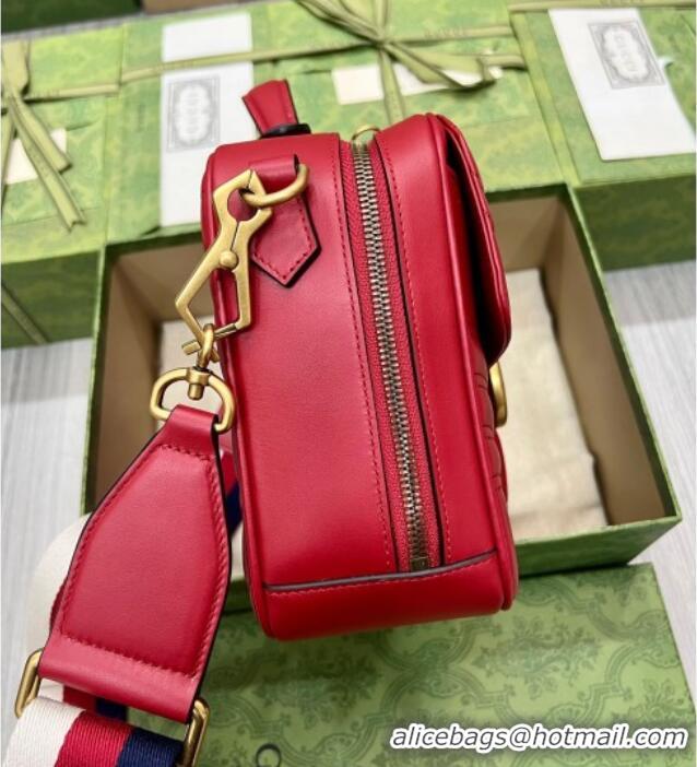 Reasonable Price Gucci GG Marmont Leather Top Handle Bag 498110 Red 2025