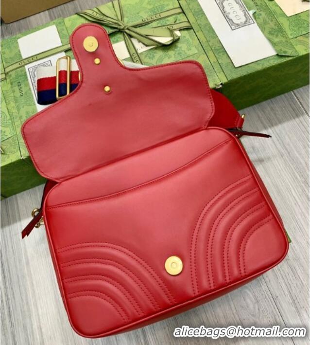 Reasonable Price Gucci GG Marmont Leather Top Handle Bag 498110 Red 2025