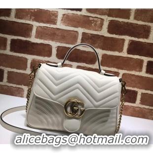 Promotional Gucci GG Marmont Leather Top Handle Bag 498110 White 2025