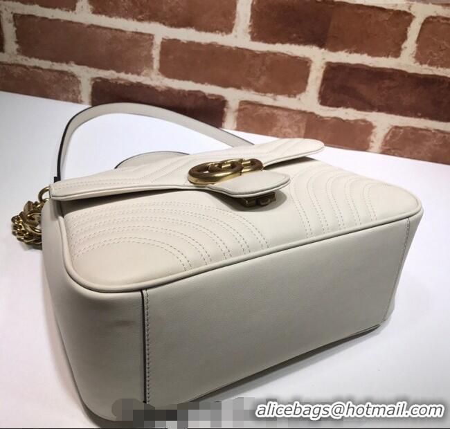 Promotional Gucci GG Marmont Leather Top Handle Bag 498110 White 2025