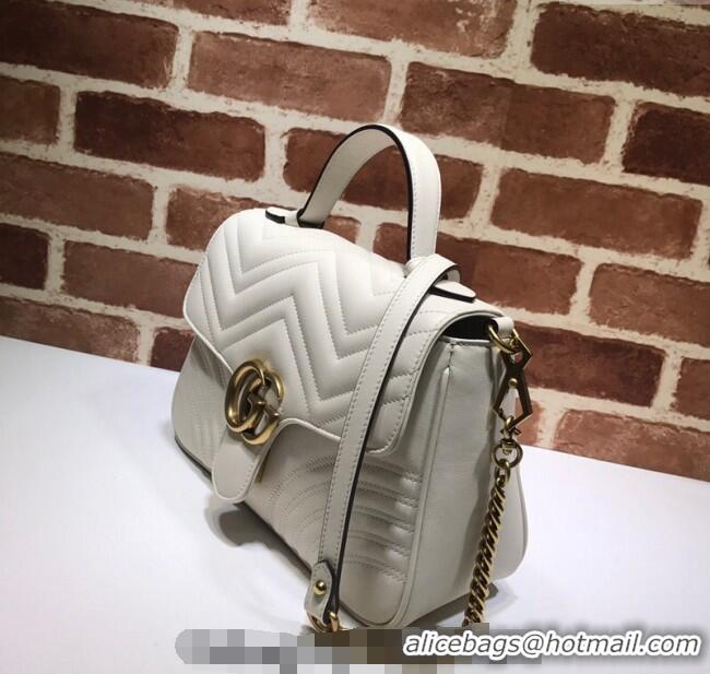 Promotional Gucci GG Marmont Leather Top Handle Bag 498110 White 2025