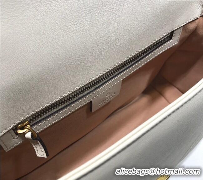 Promotional Gucci GG Marmont Leather Top Handle Bag 498110 White 2025
