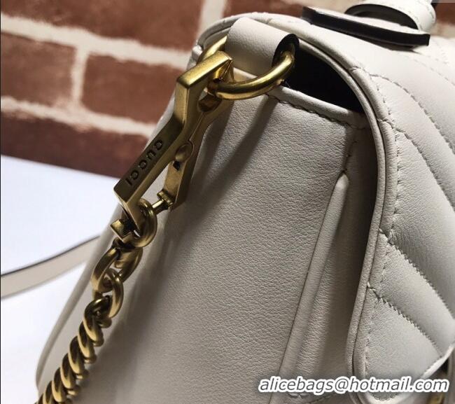Promotional Gucci GG Marmont Leather Top Handle Bag 498110 White 2025
