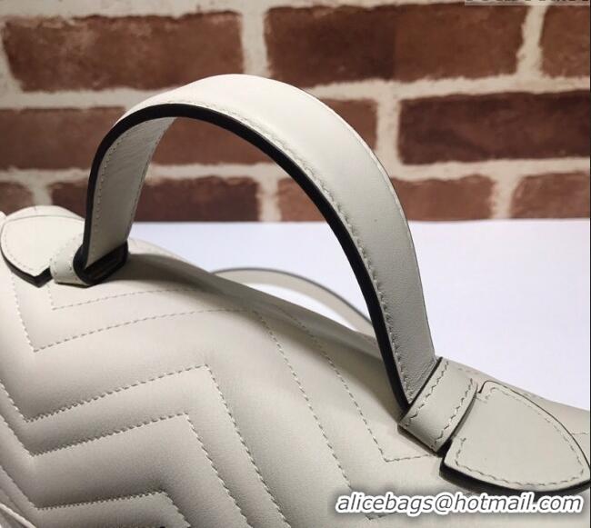 Promotional Gucci GG Marmont Leather Top Handle Bag 498110 White 2025