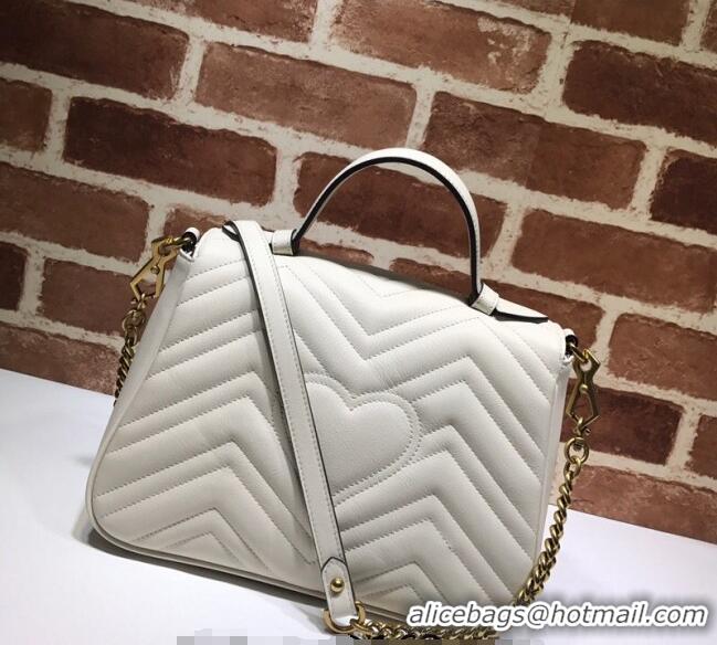 Promotional Gucci GG Marmont Leather Top Handle Bag 498110 White 2025