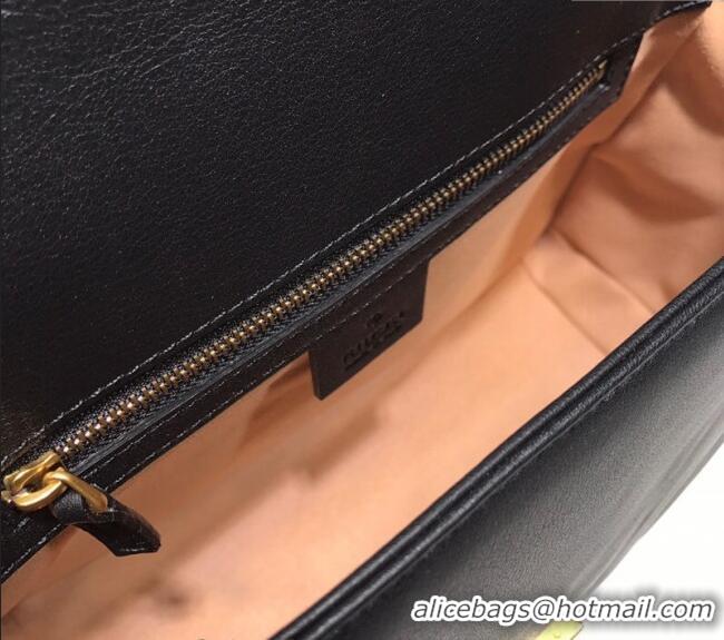 Well Crafted Gucci GG Marmont Leather Top Handle Bag 498110 Black 2025