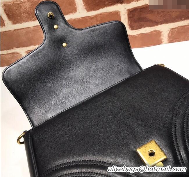 Well Crafted Gucci GG Marmont Leather Top Handle Bag 498110 Black 2025