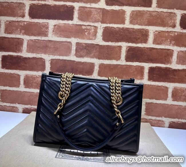 Best Price Gucci GG Marmont Leather Shoulder Bag with Chain 779727 Black 2025
