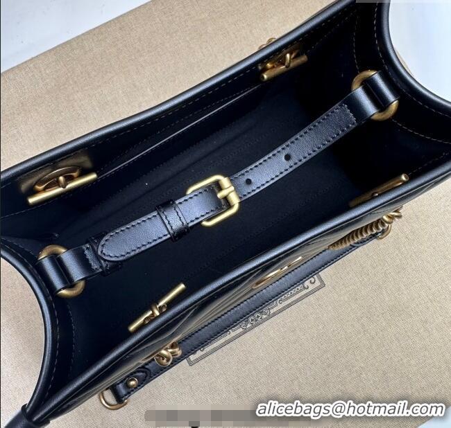 Best Price Gucci GG Marmont Leather Shoulder Bag with Chain 779727 Black 2025