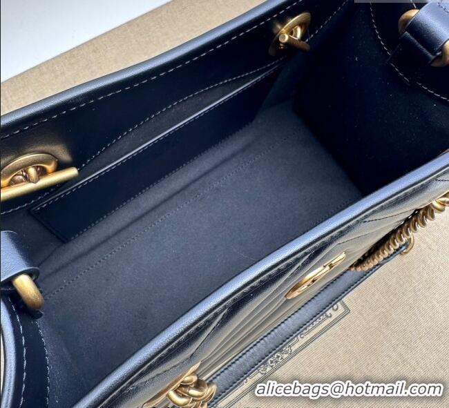 Best Price Gucci GG Marmont Leather Shoulder Bag with Chain 779727 Black 2025