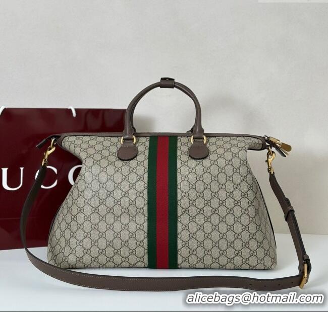 Shop Discount Gucci Savoy GG Canvas medium duffle bag 834469 Beige/Brown 2025