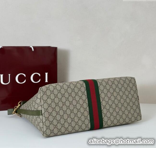Luxury Cheap Gucci Savoy GG Canvas medium duffle bag 834469 Beige/Green 2025