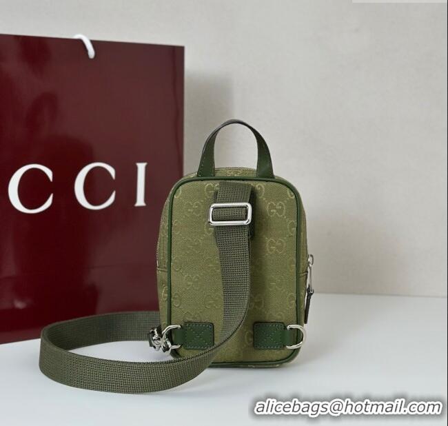 Promotional Gucci Mens GG Canvas Mini Sling Bag 834258 Green 2025