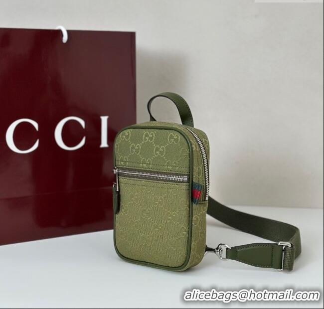 Promotional Gucci Mens GG Canvas Mini Sling Bag 834258 Green 2025