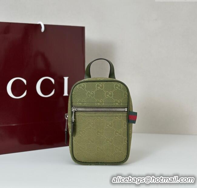 Promotional Gucci Mens GG Canvas Mini Sling Bag 834258 Green 2025