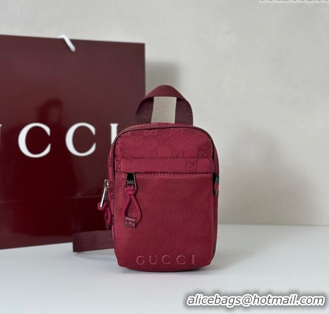 Luxury Classic Gucci Mens Nexus GG mini sling bag 834274 Red 2025