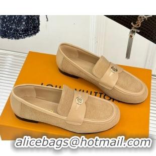 Discount Louis Vuitton Soho Flat Loafers in Epi Suede Beige 2025 1AGZTY