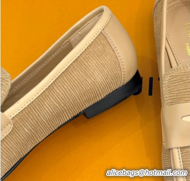 Discount Louis Vuitton Soho Flat Loafers in Epi Suede Beige 2025 1AGZTY