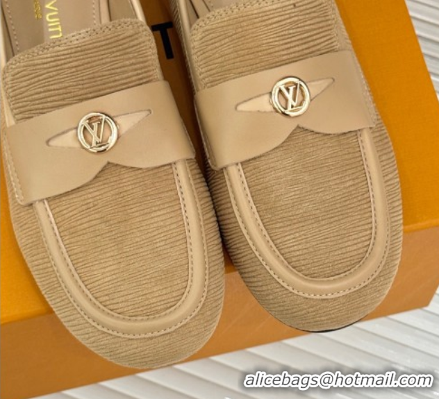 Discount Louis Vuitton Soho Flat Loafers in Epi Suede Beige 2025 1AGZTY