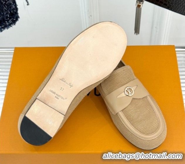 Discount Louis Vuitton Soho Flat Loafers in Epi Suede Beige 2025 1AGZTY