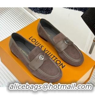 Luxury Cheap Louis Vuitton Soho Flat Loafers in Epi Suede Brown 2025 1AGZTY