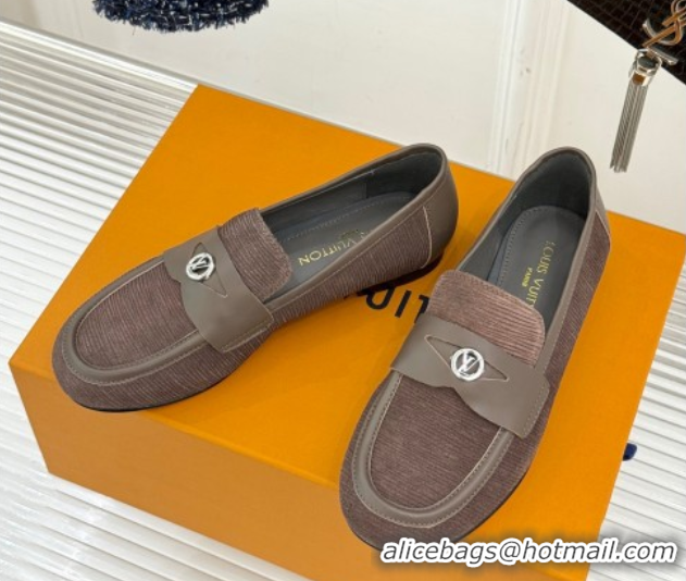 Luxury Cheap Louis Vuitton Soho Flat Loafers in Epi Suede Brown 2025 1AGZTY