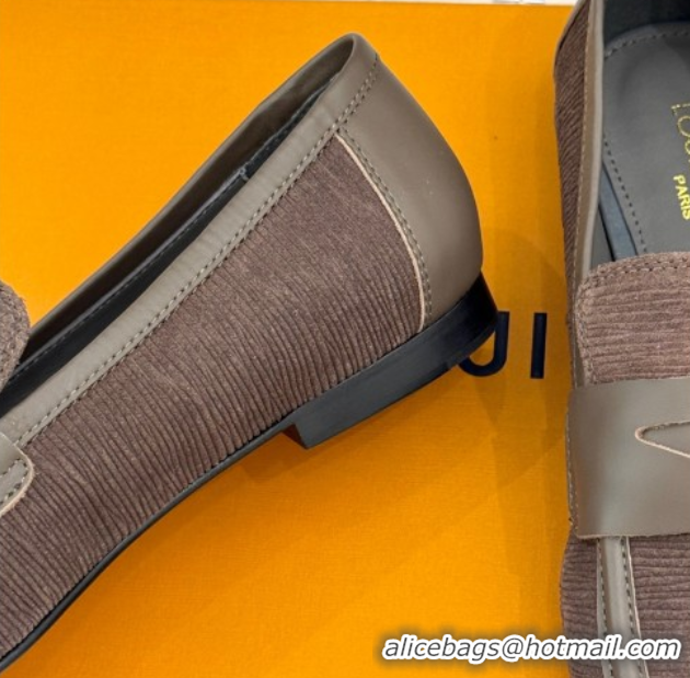 Luxury Cheap Louis Vuitton Soho Flat Loafers in Epi Suede Brown 2025 1AGZTY