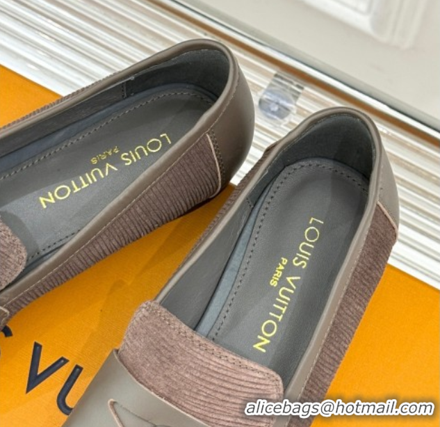 Luxury Cheap Louis Vuitton Soho Flat Loafers in Epi Suede Brown 2025 1AGZTY