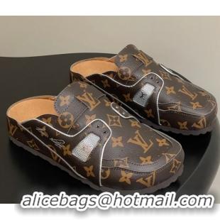 Top Design Louis Vuitton x Birkenstock Boston Platform Mules in Monogram Canvas 0714005