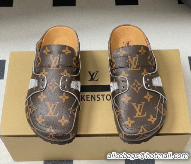 Top Design Louis Vuitton x Birkenstock Boston Platform Mules in Monogram Canvas 0714005